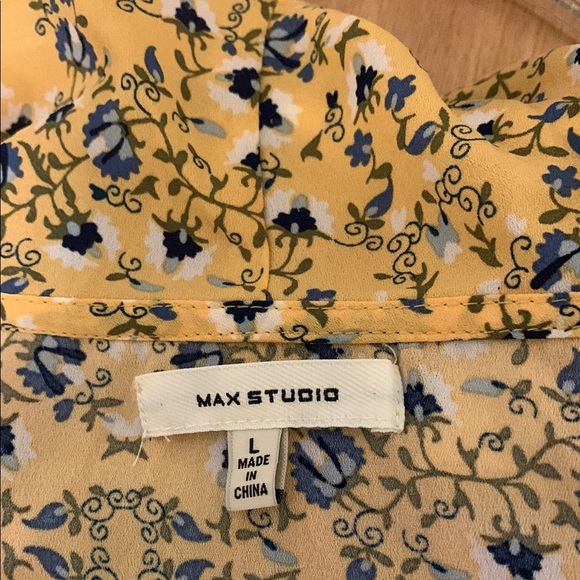 Max Studio Yellow Wrap Ruffled Blouse - Picture 4 of 4